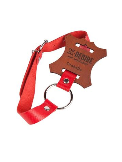 Кляп-кольцо на красных ремешках (Цвет: красный)