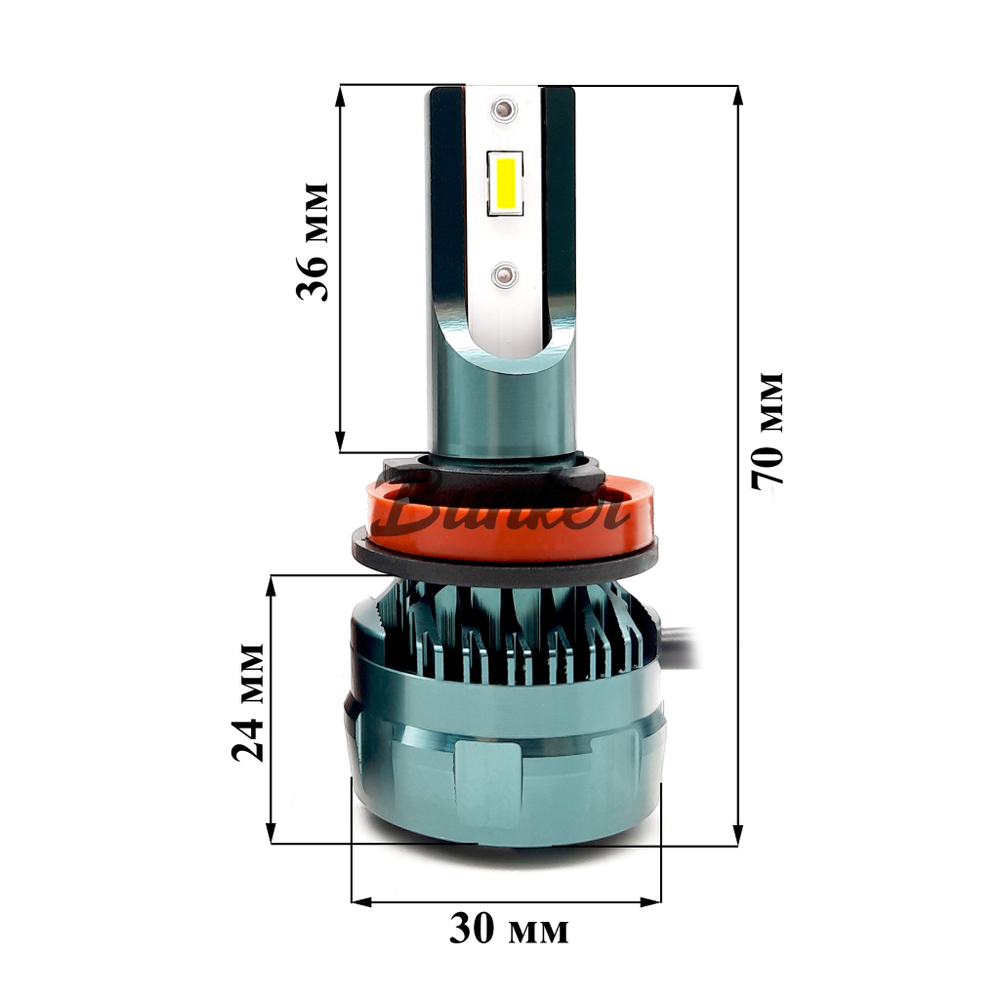 Светодиодные автомобильные LED лампы Takimi SOKOO H11/8/9/16 5500K 12/24V