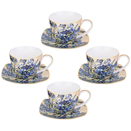 ЧАЙНЫЙ НАБОР LEFARD "ИРИСЫ" (В. ВАН ГОГ) НА 4 ПЕР. 8 ПР. 250 МЛ (КОР=8НАБ.)