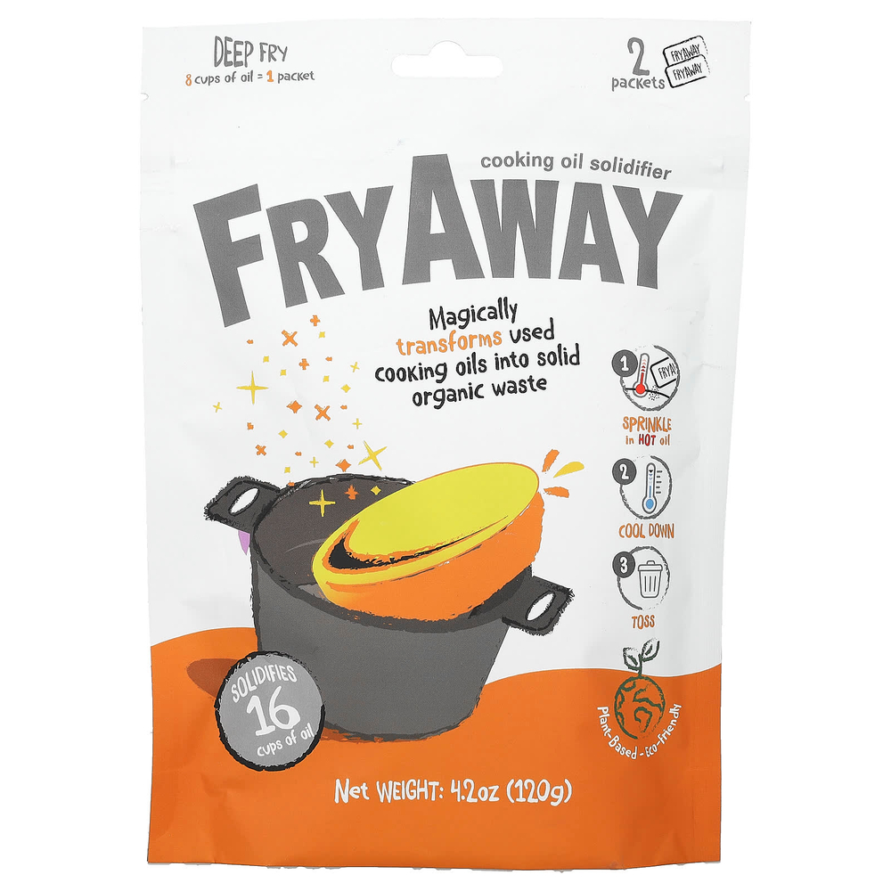 FryAway, отвердитель растительного масла, для обжарки, 2 пакетика, 120 г (4,2 унции)