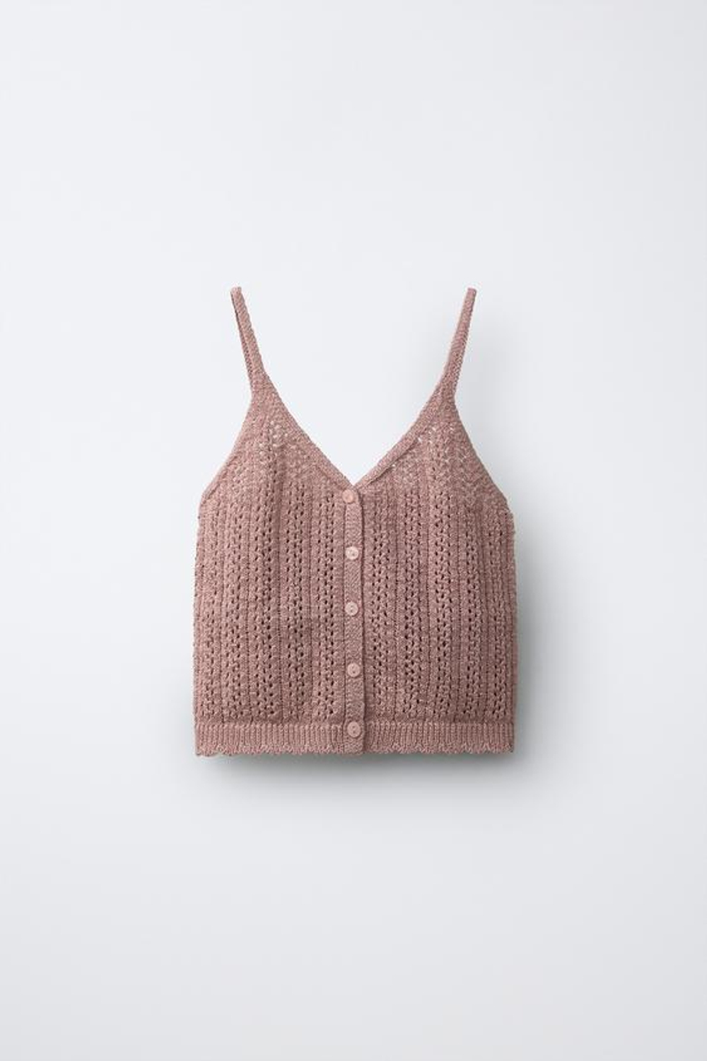ZARA ТОП С ВЫШИВКОЙ РИШЕЛЬЕ, ЦВЕТ РОЗОВОГО ДЕРЕВА