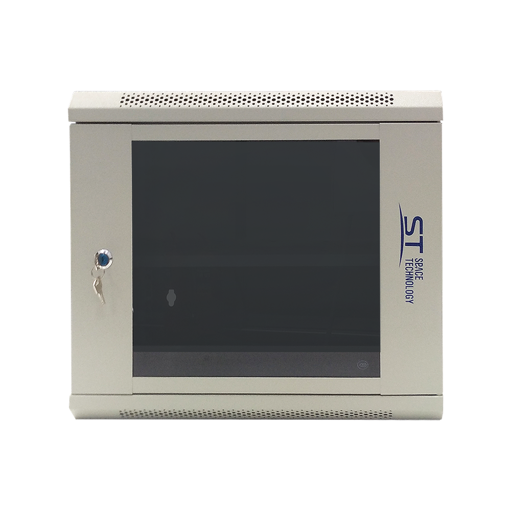 Шкаф телекоммуникационный настенный ST-NC9U01 (СЕРЫЙ)  С ПОЛКОЙ