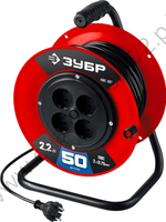 ЗУБР ПВС-207 ПВС 2х0.75 50м 2200Вт, Удлинитель на катушке (55083-50)