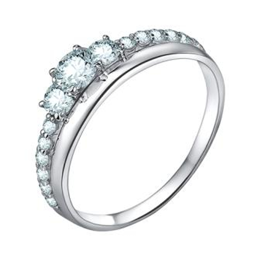 Кольцо из серебра с фианитами