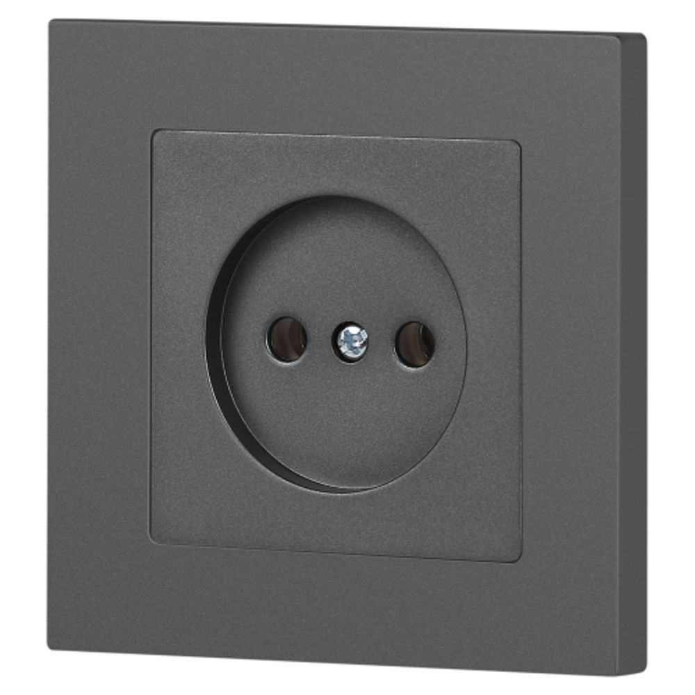 Розетка Intro Accent 6-201-07 2P 16А-250В IP20 СУ AL/CU графит | Intro