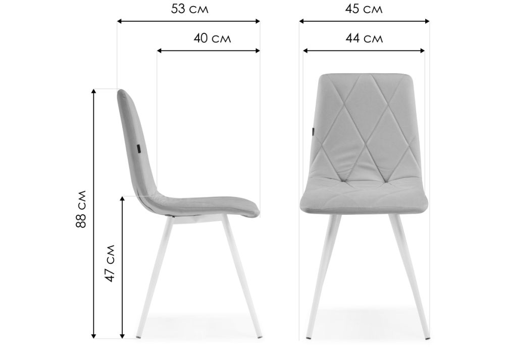 Стул на металлокаркасе Персея velutto 37 / белый