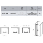 Душевая дверь Ravak 10° 10DP4 190 0ZKL0C00Z1 профиль Хром стекло Transparent