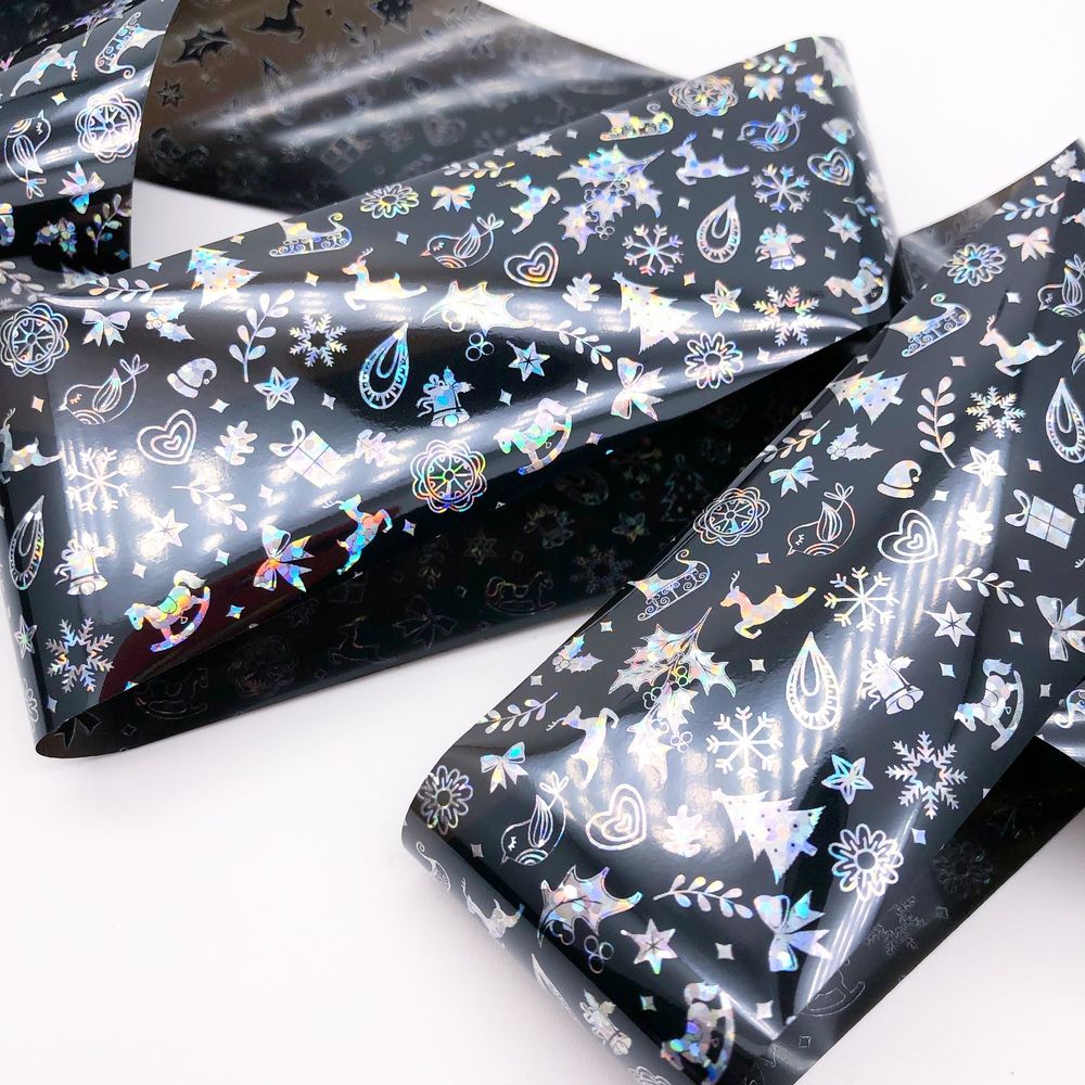 Zoo Фольга для литья переводная Серебро Микс 1457, 4х50см, черная