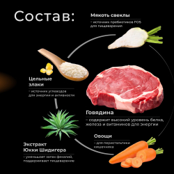 Корм сухой для взрослых собак породы Шипперке, с говядиной, 2,5 кг, QUATTRO