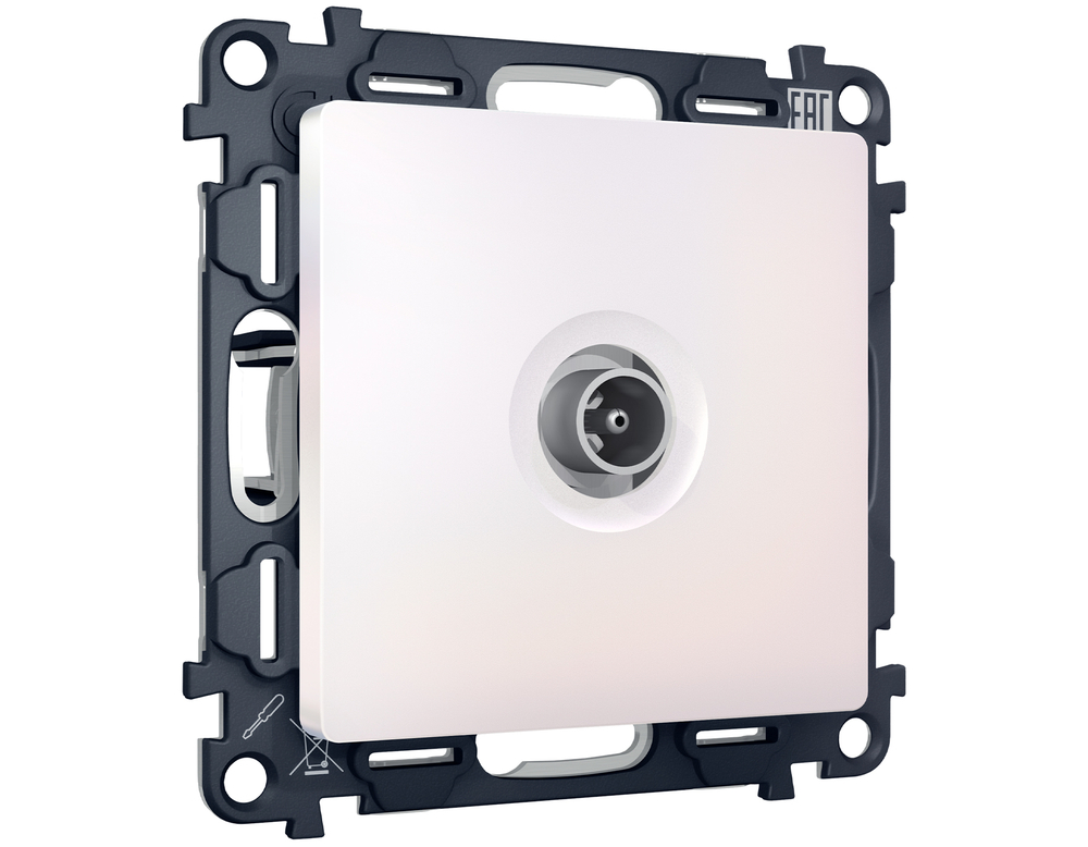 MA213030 Комплект механизма TV розетки проходной ALFA Жемчуг 5-1000 MHz 4dB QUANT (AP2130, VM211)