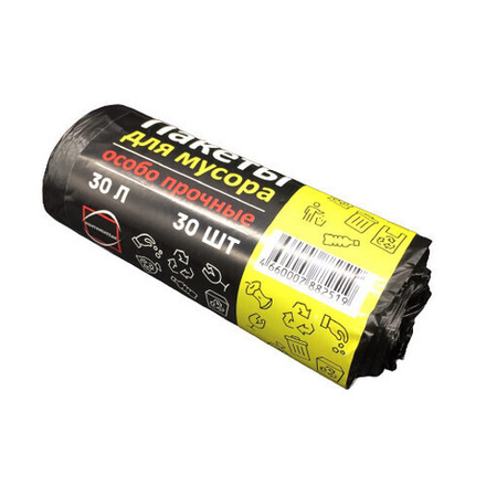 Пакет для мусора 30 л особо прочные 30 шт. (50рул/кор) КонтинентПак