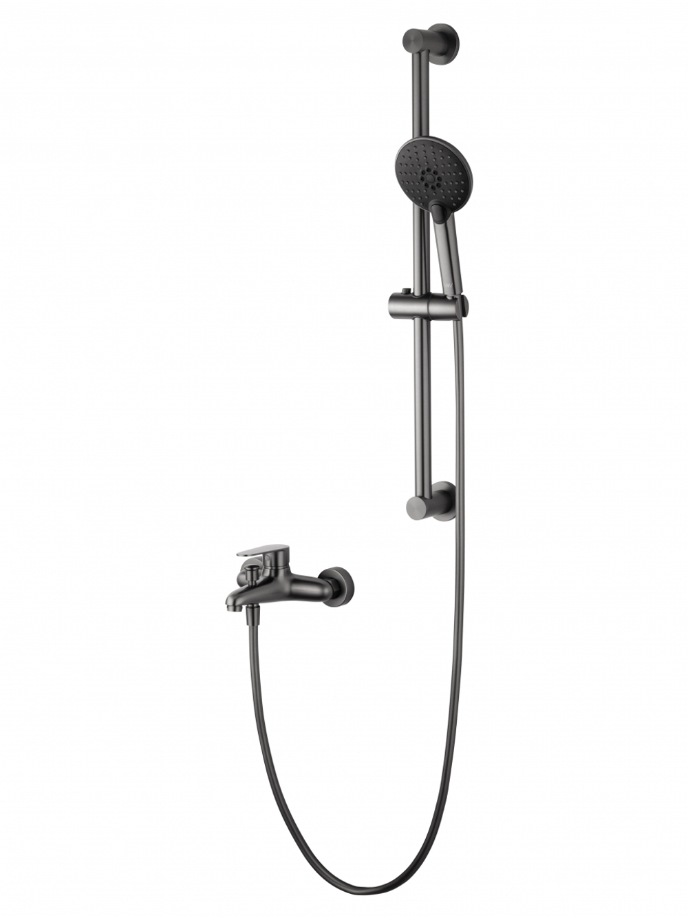 Смеситель для ванны с душевым гарнитуром WONZON & WOGHAND ALFA, Темный графит (WW-AE3205-BGG)