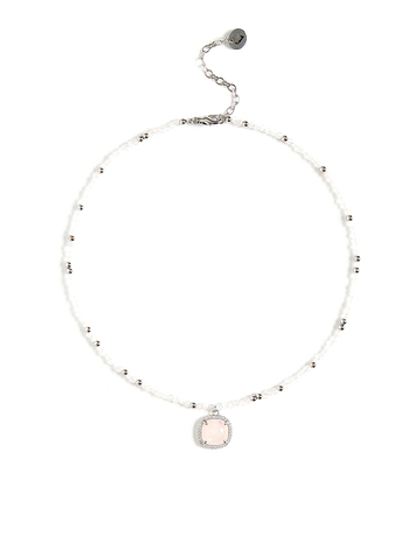 Чокер "Royal" из розового кварца Silver