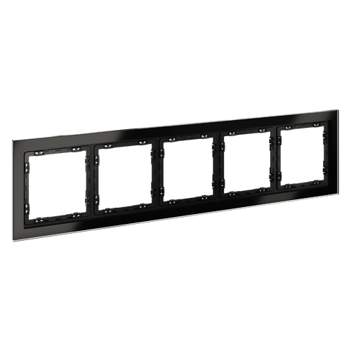Рамка стеклянная на 5 постов, (черный,стекло) Voltum S70 VLS110508