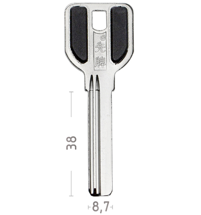 Заготовка вертикального ключа 12712 MSM 2паза MSM38 мм КНР