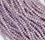 БН022ДС23 Хрустальные бусины "рондель", цвет: пастельный фиолетовый AB непр., 2х3 мм, 95-100 шт.