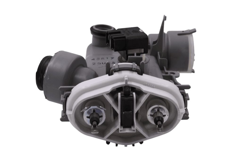 ТЭН в сборе с переключателем потоков (актуатором) 483257 посудомоечной машины Bosch, Siemens