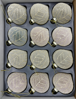 Набор шаров-луковка 8см 12шт ChristmasDeLuxe бежевый/розовый