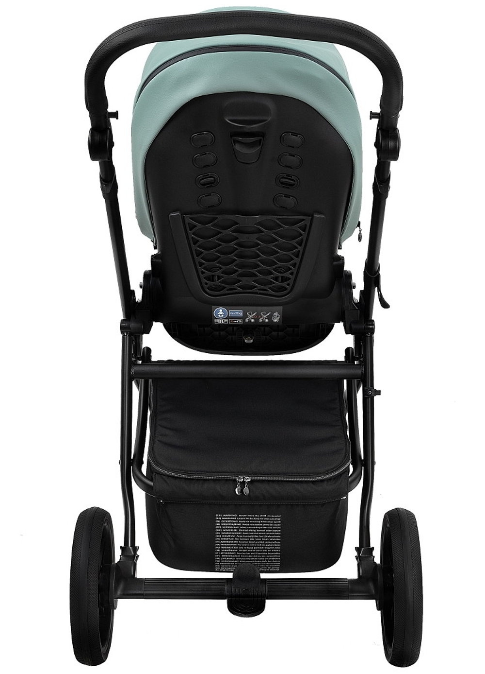 Детская коляска Roan Esso Кожа 3 в 1 с автокреслом Pituso Baesa Pro Black ESSK/214/1 Misti Mint/Grey/руч.Черный
