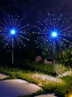 Комплект уличных светильников на солнечной батарее 4 шт "Одуванчик" и "Фейерверк" Идеальный декор для сада и террасы