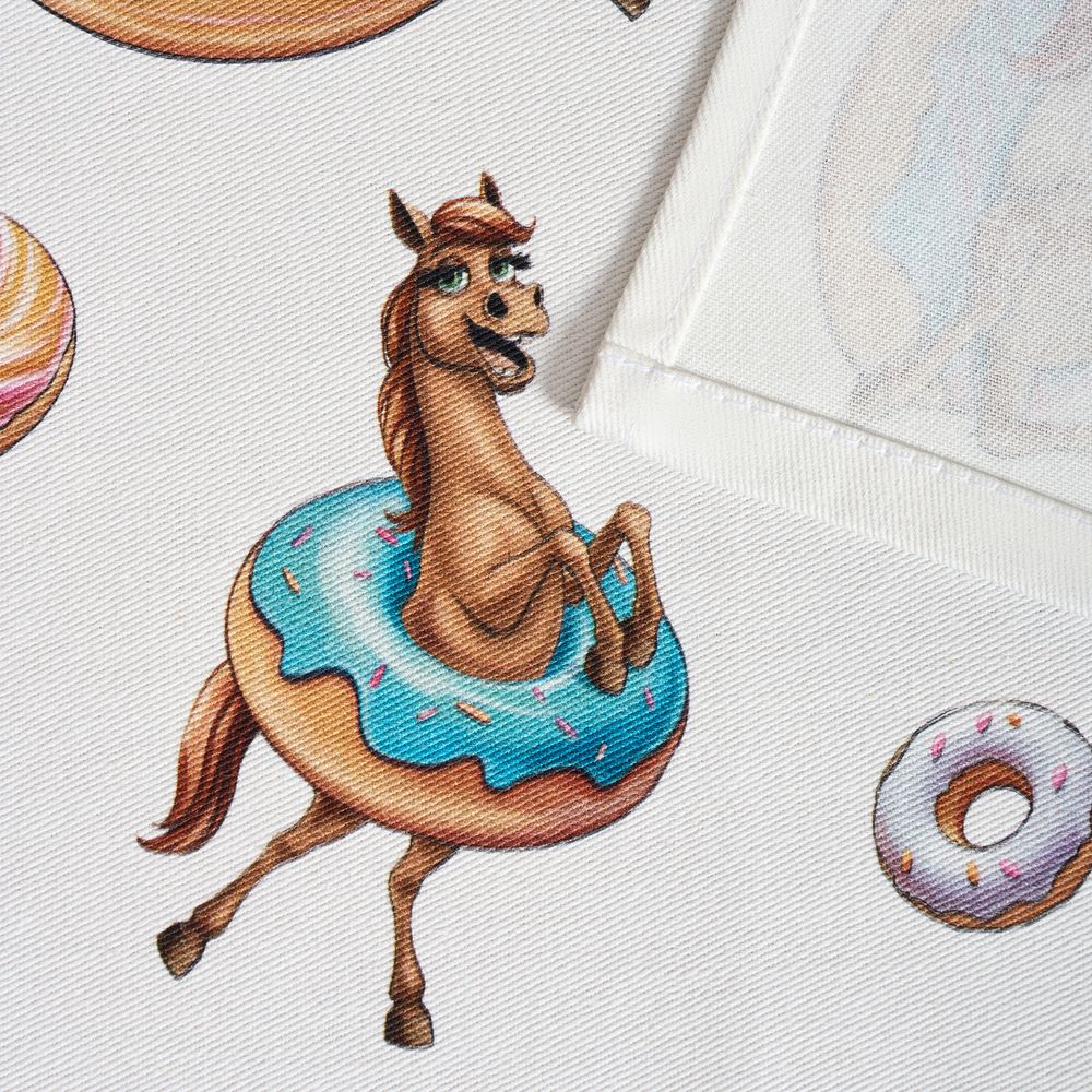 НАБОР ПОЛОТЕНЕЦ ИЗ 2ШТ "ЛОШАДЬ В ПОНЧИКАХ",БЕЛЫЙ,40Х60СМ ТВИЛ,100% ХЛОПОК