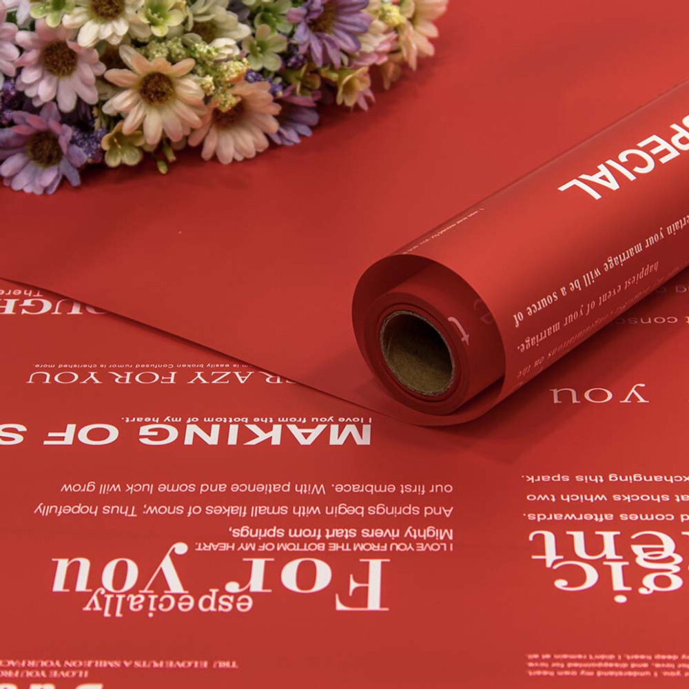 Пленка В рулоне 10 м х 58 см с печатью (Красный)