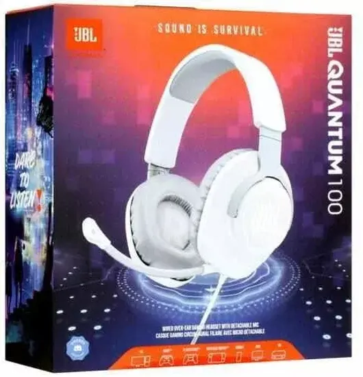 Компьютерная гарнитура JBL Quantum 100, white