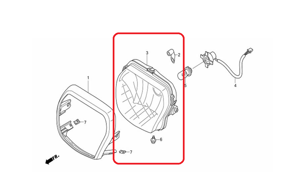 33120-KZV-T01. Headlight Unit. Honda Super Cub
