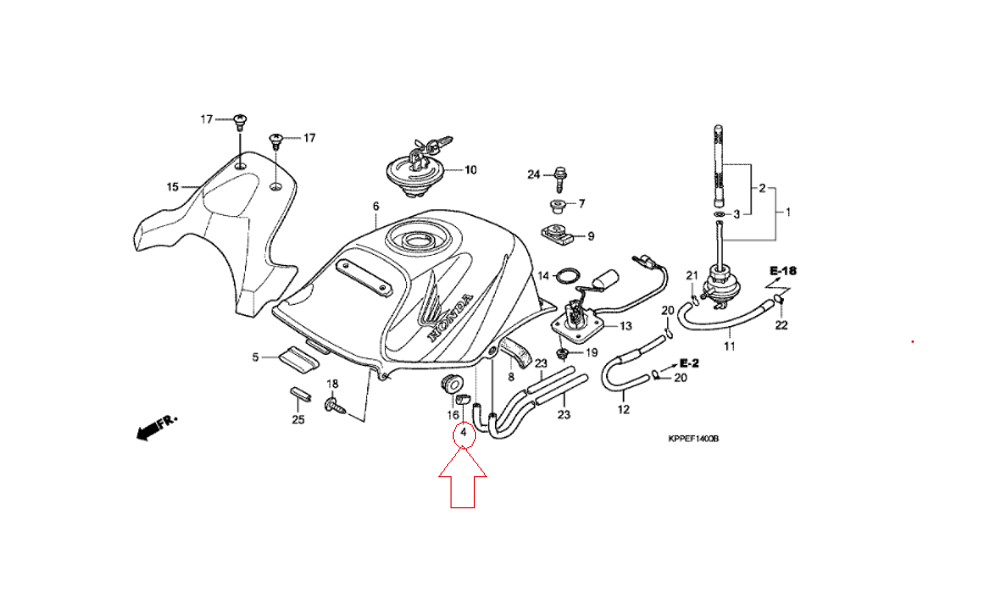 17511-KPP-900. RUBBER, FUEL TANK. HONDA