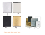 E-IMAGE F01-30 Flag panel aluminum alloy 76*91 cm, fabric: gold/silver/black/white Флаг 4в1