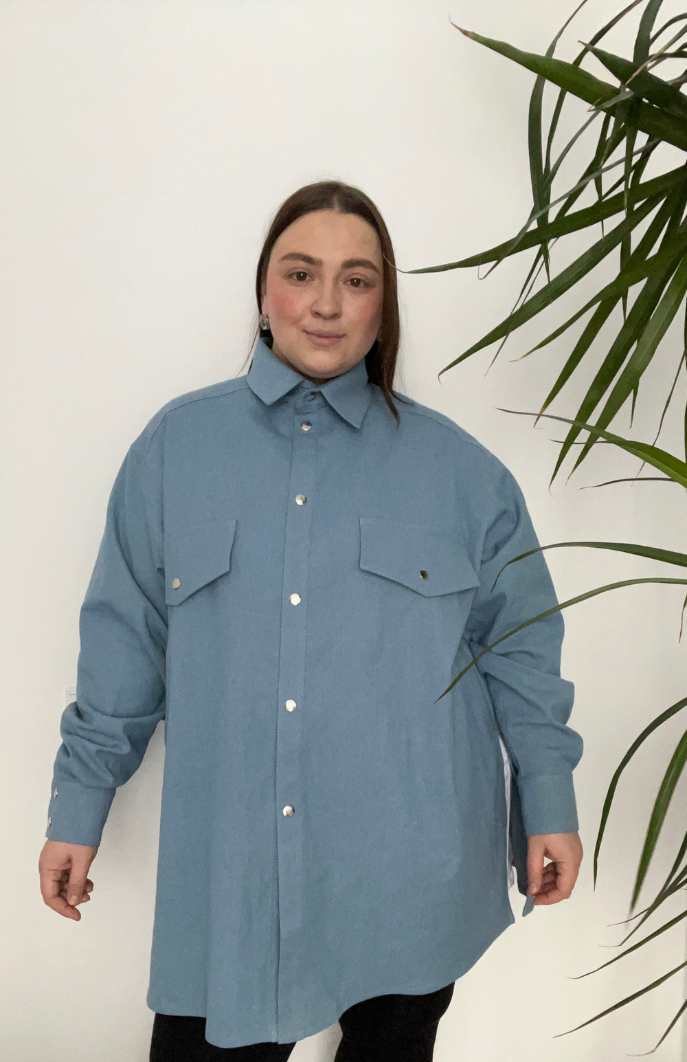 Рубашка джинсовая голубая