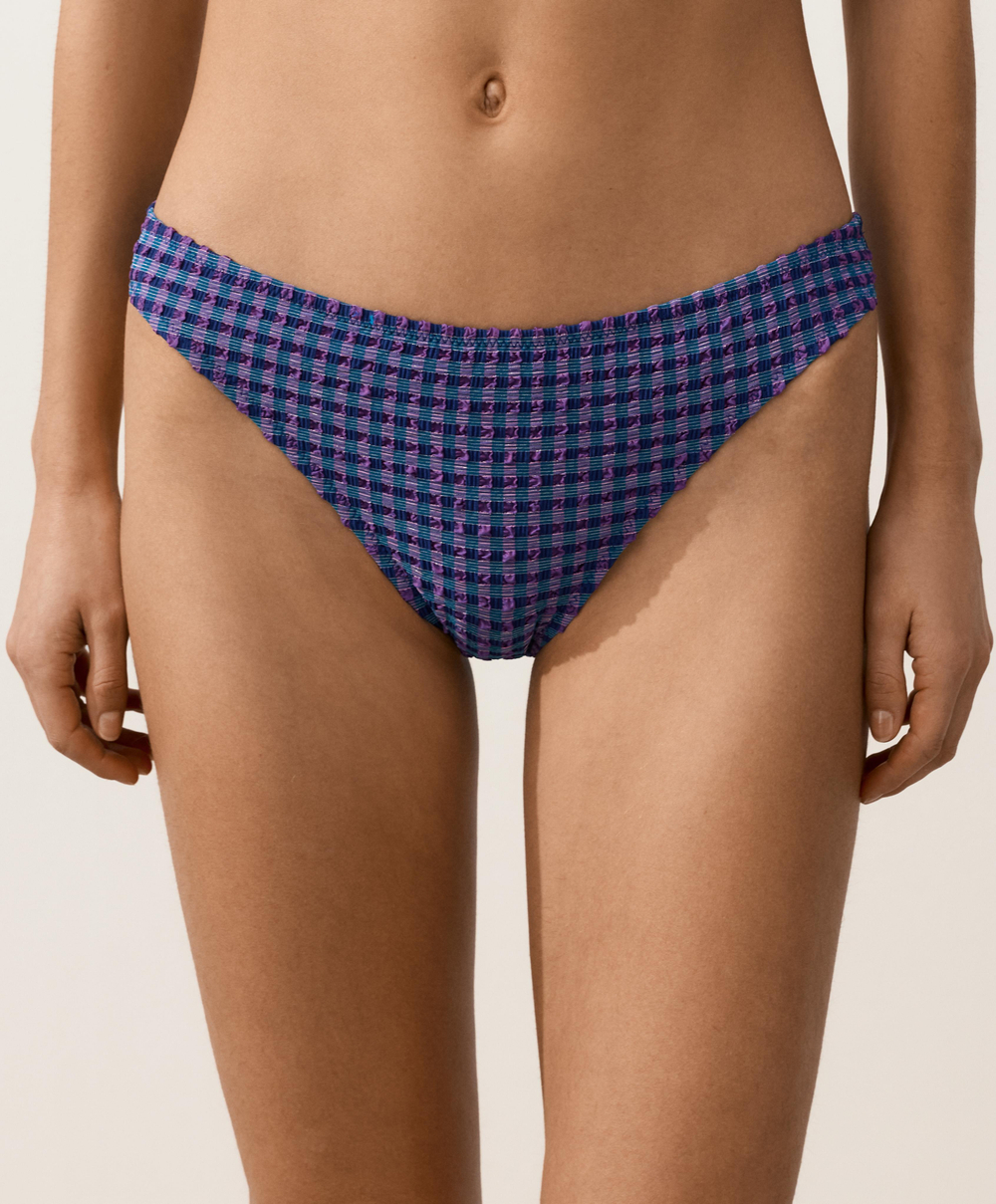 OYSHO Классические плавки бикини в клетку виши, темно-синий