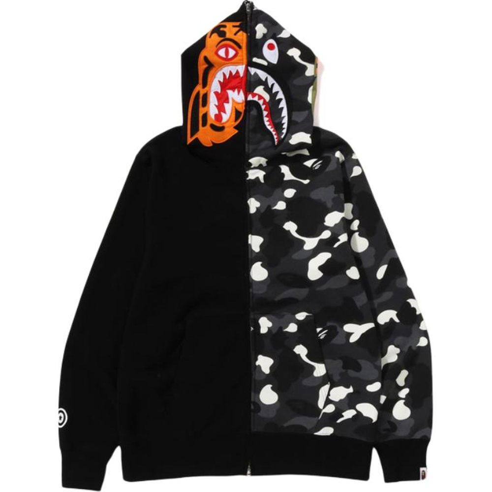 A Bathing Ape City Camo Half Shark Full Zip Худи черный