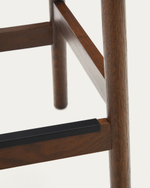 Yalia Табурет из дуба с отделкой под орех и веревочным шнуром, высота 65 см