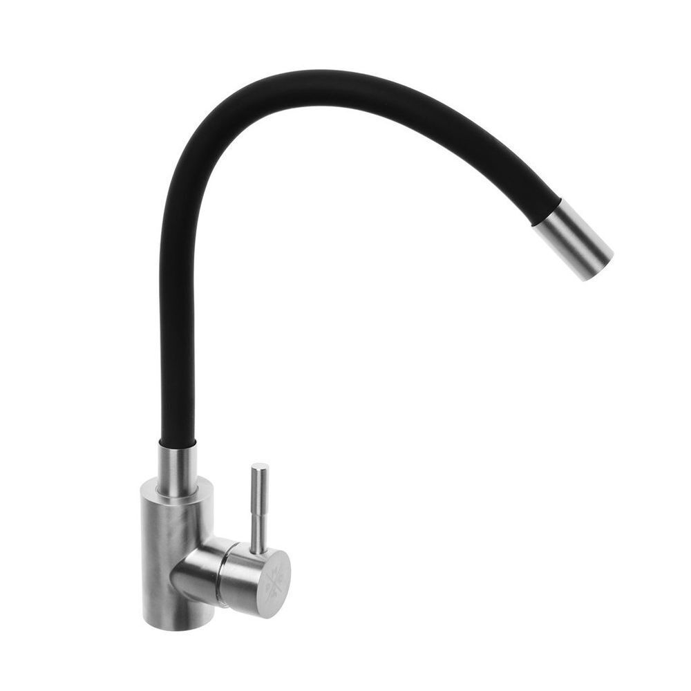Смеситель для кухни, РМС, гибк излив, с картриджем, чер, SUS124BL-016F