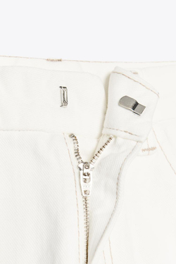 ZARA ДЖИНСЫ-БАНАНЫ TRF С ВЫСОКОЙ ПОСАДКОЙ, ЖЕЛТОВАТО-БЕЛЫЙ