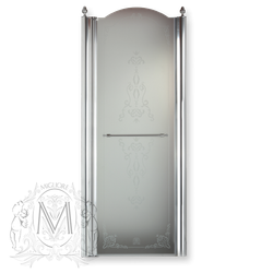 Душевая дверь Migliore Diadema ML.DDM-22.581.ST.CR 80xH195 см, стекло матовое/декор R (DX)