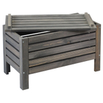 Сундук скамья 37х72х45, Эпларо, деревянный для хранения вещей, тумба в прихожую, для мангала и для сада, массив сосны, серый графит, Dipriz