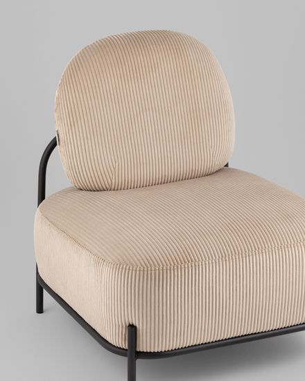 Кресло Стоун велюр рельефный бежевый