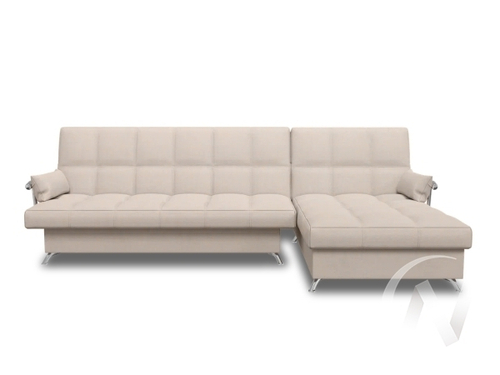 Диван угловой Финка ДКУ с хром. бок (Savana Plus Ivory; 3 категория)