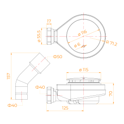 Сифон для поддонов RGW S-16-1G