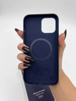 Кожаный чехол Leather Case iPhone 12 Pro Max, Midnight Blue Темно-Синий