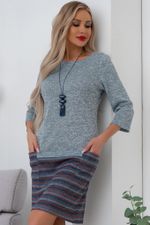 Платье Кэмерон (серый/принт) Р11-592/2 Nikol (Акция)