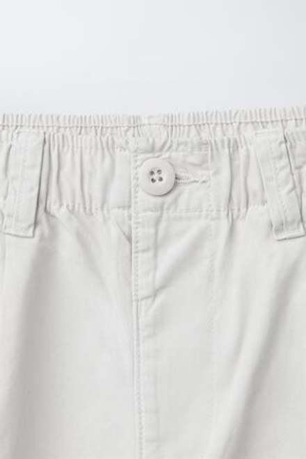 ZARA ШОРТЫ BALLOON С ЭЛАСТИЧНЫМ ПОЯСОМ, ЭКРЮ
