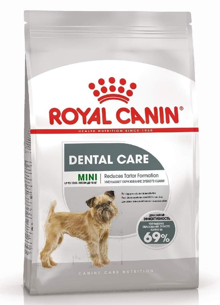 Royal Canin 1кг Mini Dental корм для собак (Уменьшает образование зуб. камня)