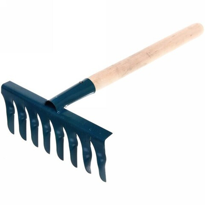 Грабли витые 8 зубьев, металлические с деревянной ручкой