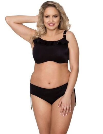 Купальный бюстгальтер-топ с рюшевой отделкой (Размер: 75K) (Цвет: черный)