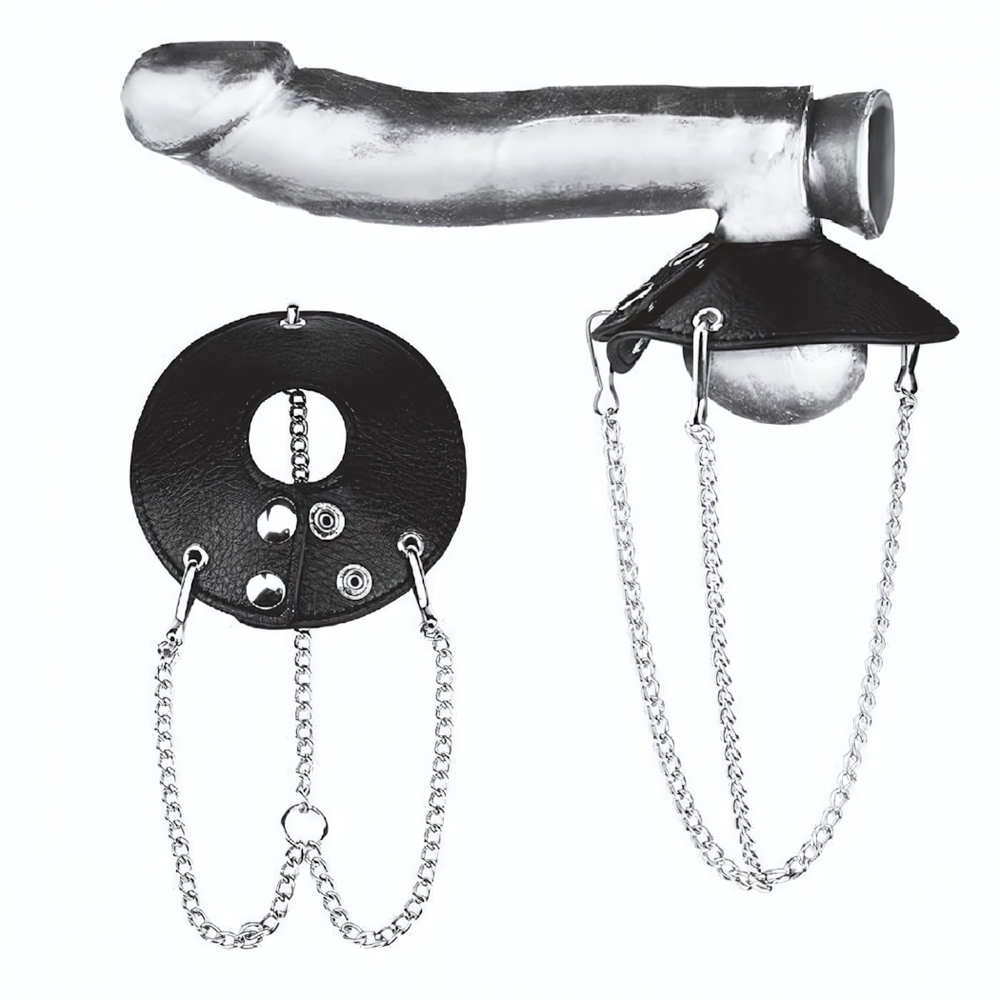 Утяжка-парашют на мошонку 3.5 Parachute Ball Stretcher (Цвет: черный с серебристым)