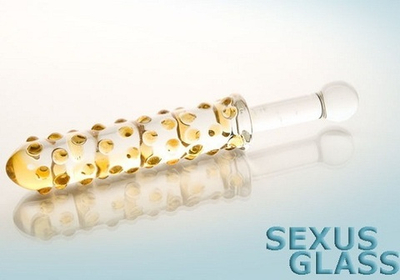 Стеклянный анальный фаллос с выпуклыми точками