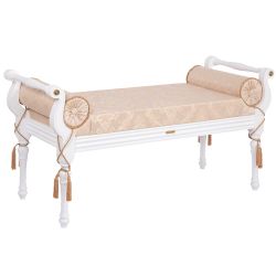 Банкетка Флоренция Белый Каледония Даймонд Айвори